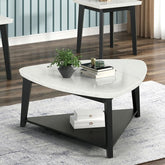 Thisted Triangle Marble Coffee Table Model Fm44002Wh-Ct By Furniture Of America